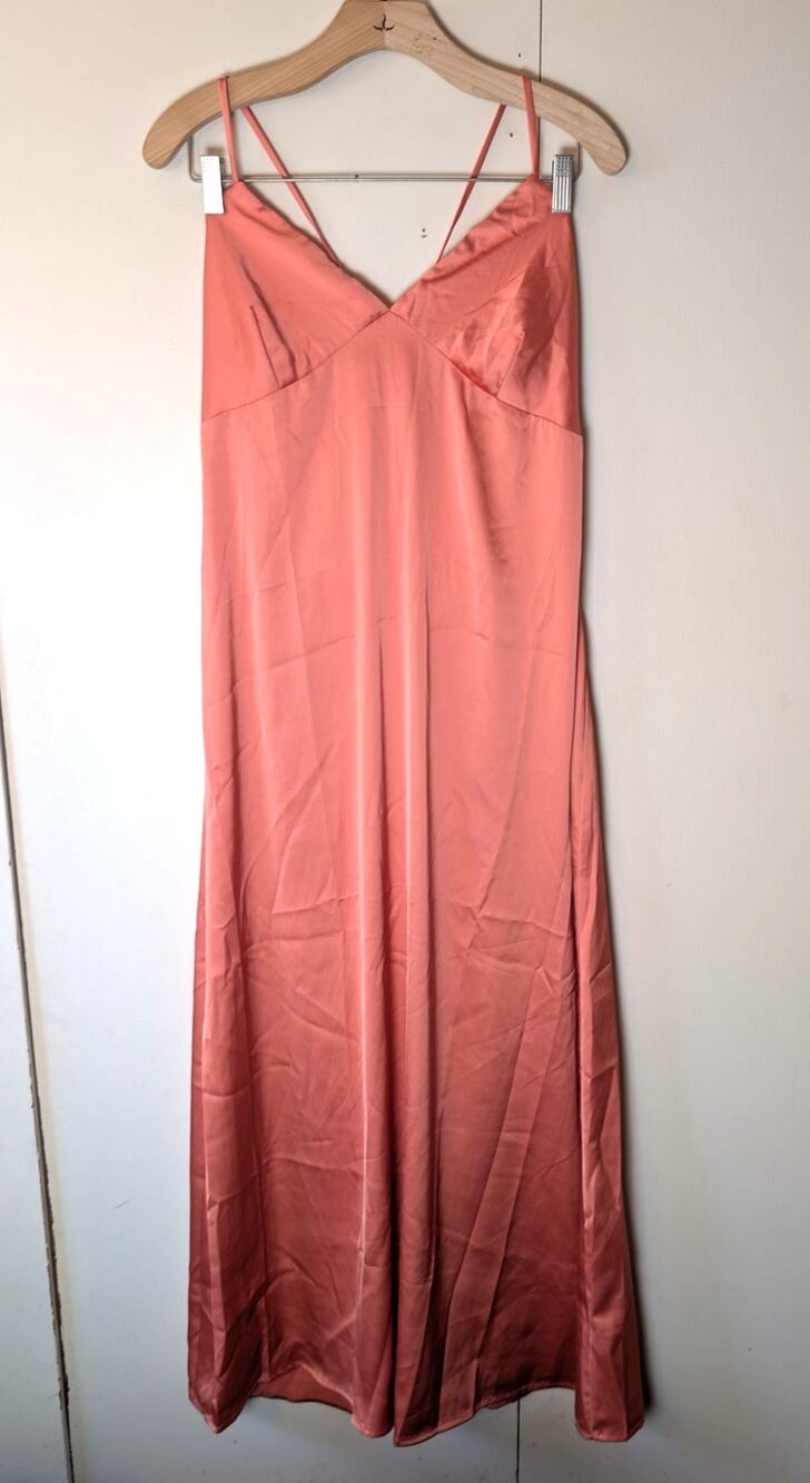 Dee Elly V Neck Spaghetti Strap Orange Pink XL